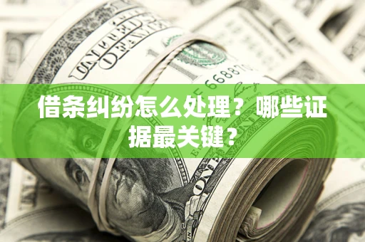 北京借条纠纷怎么处理？哪些证据最关键？