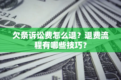北京欠条诉讼费怎么退？退费流程有哪些技巧？