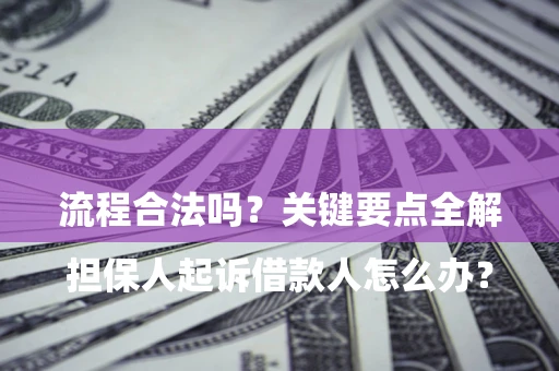 北京

担保人起诉借款人怎么办？流程合法吗？关键要点全解析